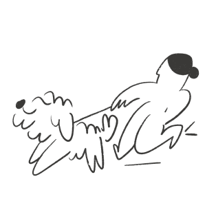 Dog walking illustration
