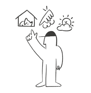 Illustration of person washing a dog